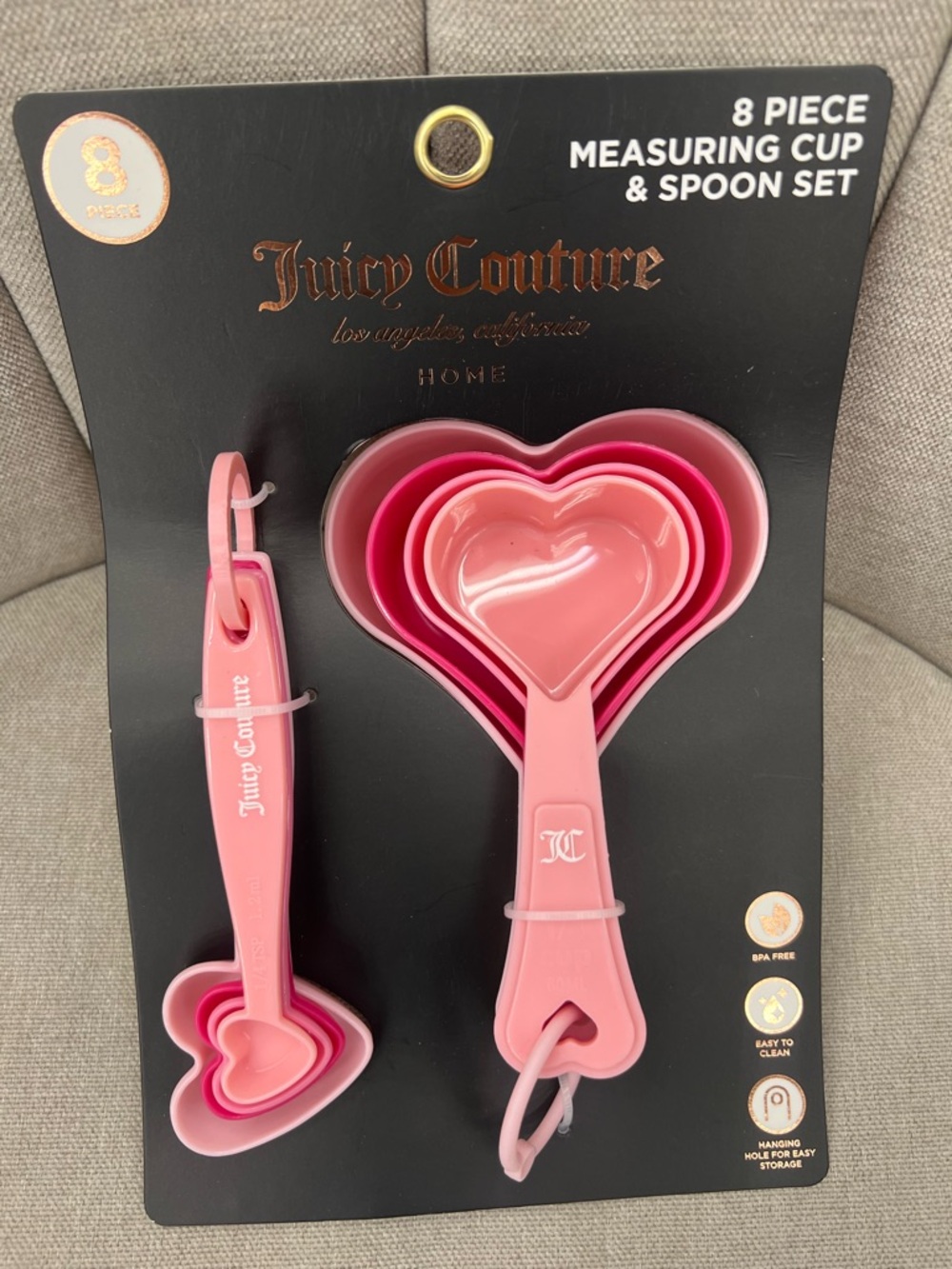Juicy Couture Heart Shaped Measuring Cups & Spoon Set